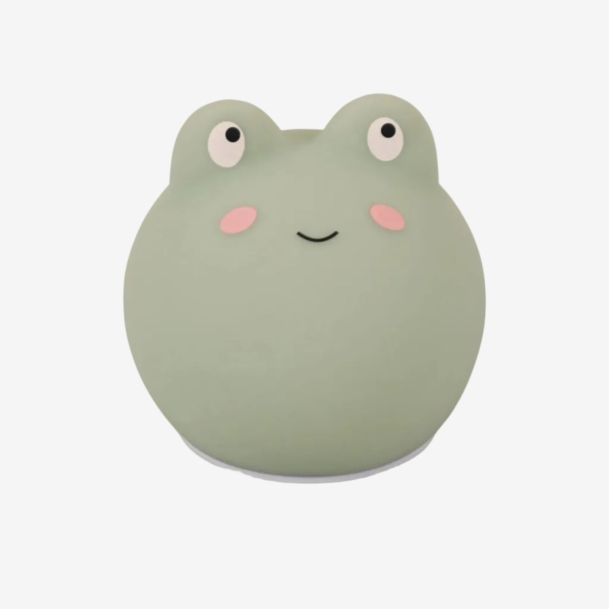 Green frog-shaped night light on a white background