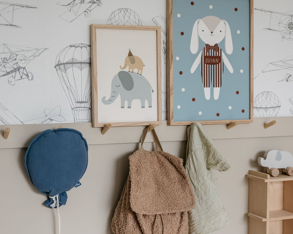 Custom Baby Rabbit Poster, Blue