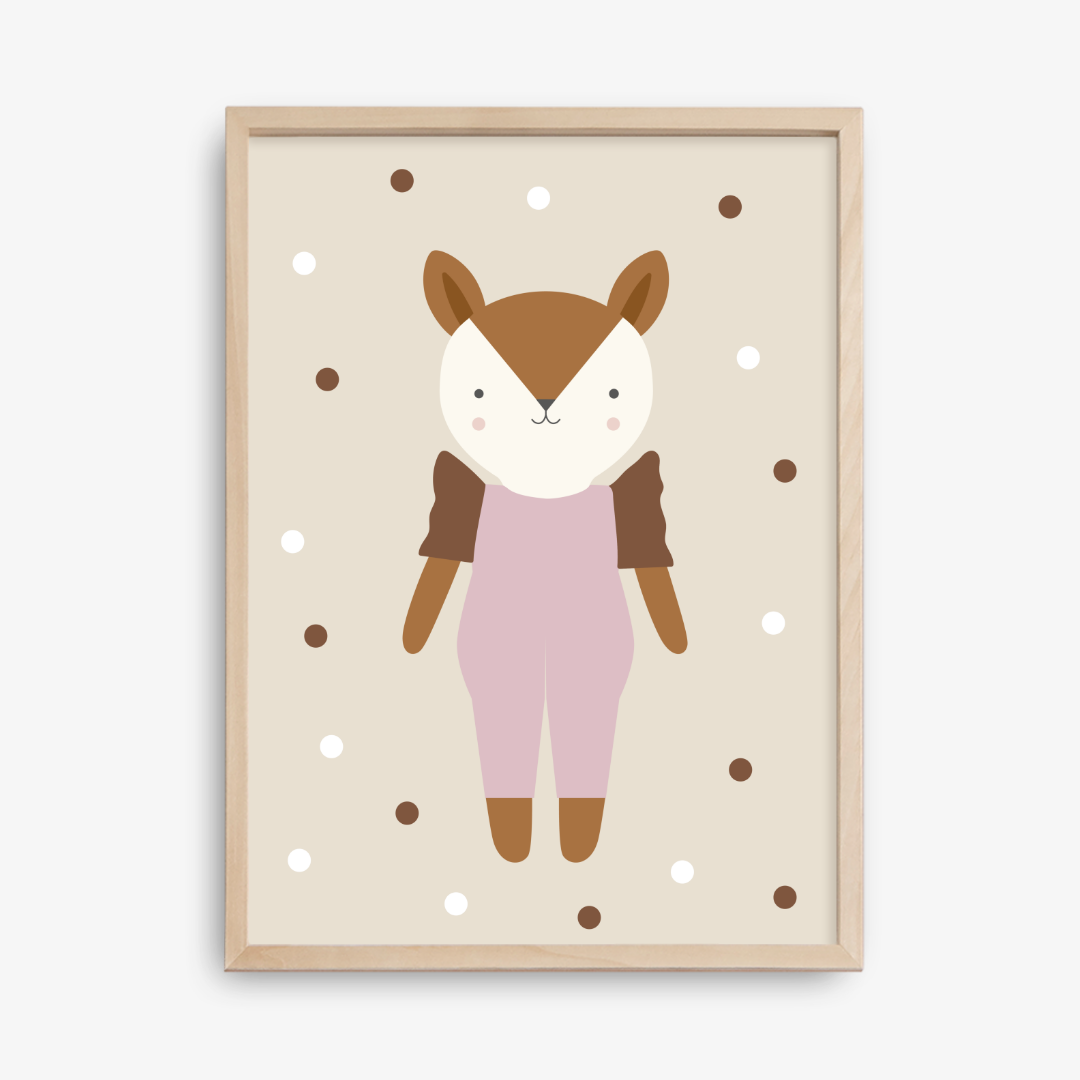 Custom Baby Deer Poster, Pink