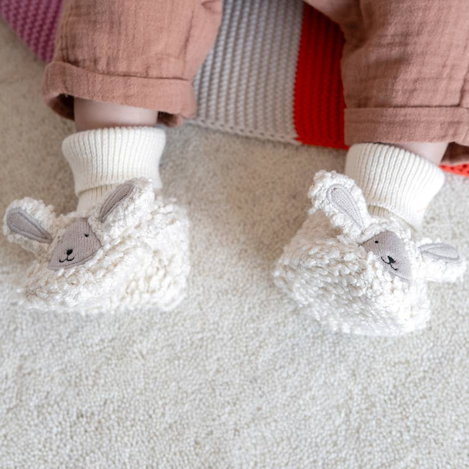 Katoenen gebreide babyslofjes - Schapen