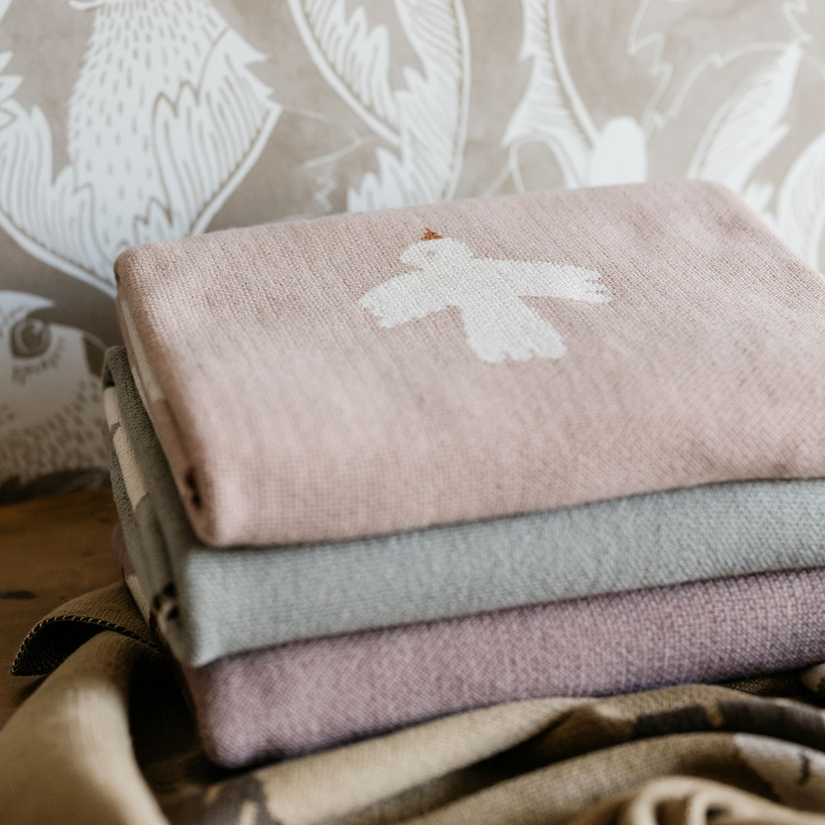 Mini Blanket Little Birdie, Blush