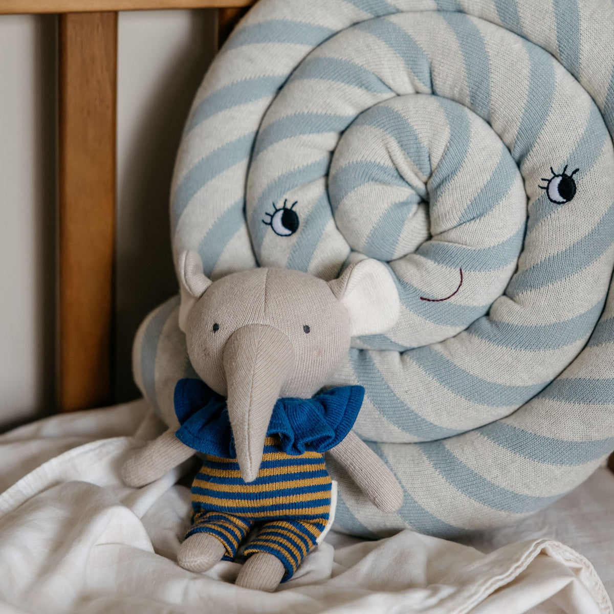 Elephant Pim Knitted Toy & Matching Custom Poster Set
