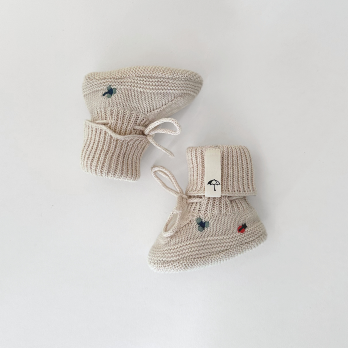 Knitted Booties,  Cream