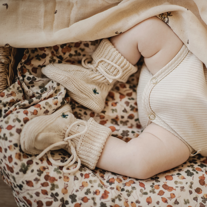 Knitted Booties,  Cream