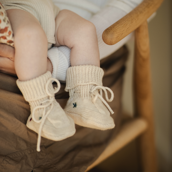 Knitted Booties,  Cream