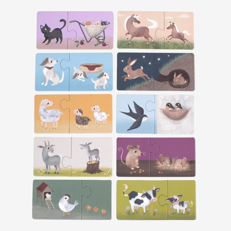 Eltern- und Baby-Puzzles – Bauernhoftiere
