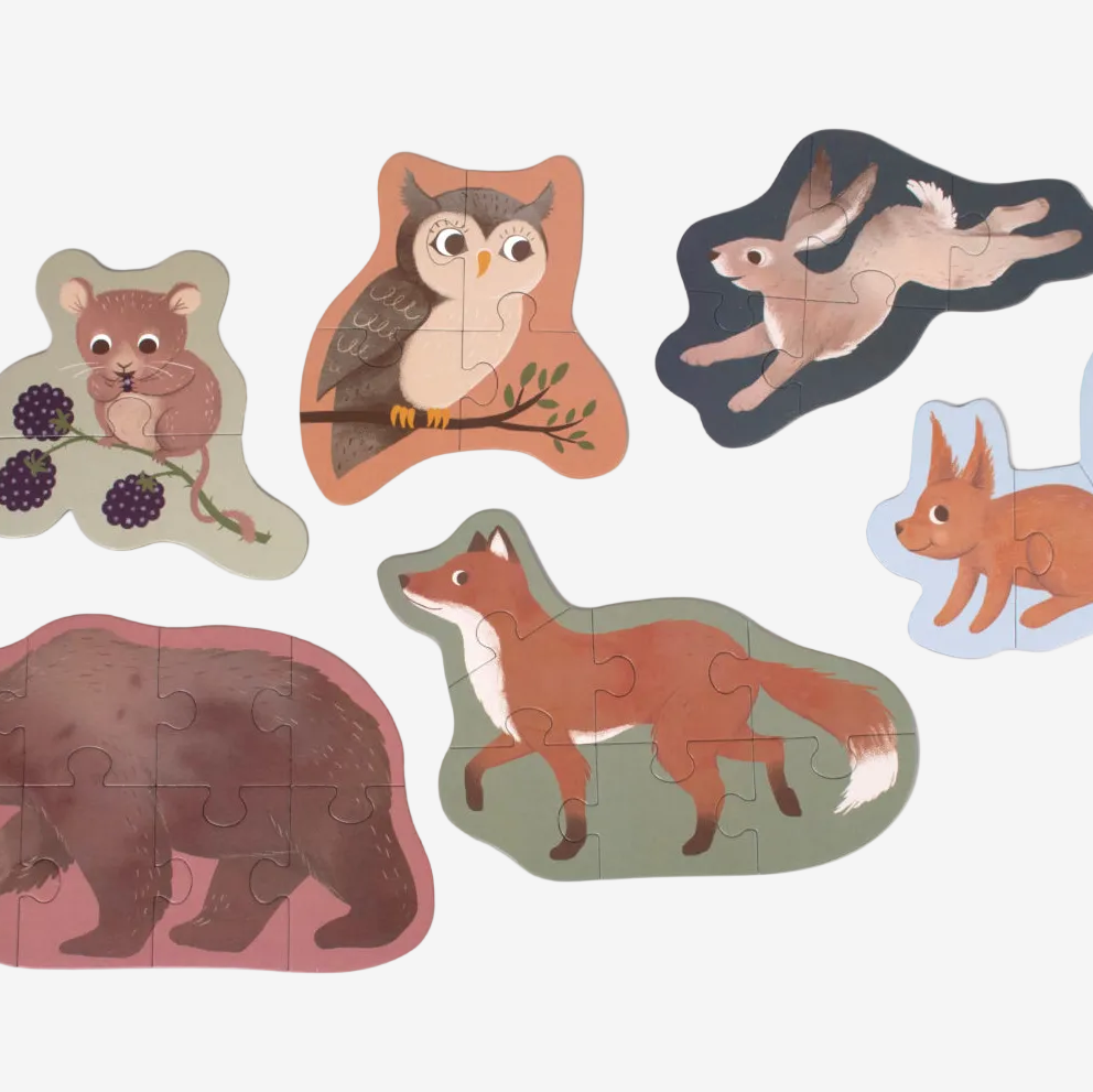 Set aus 7 Puzzles – Nordische Tiere