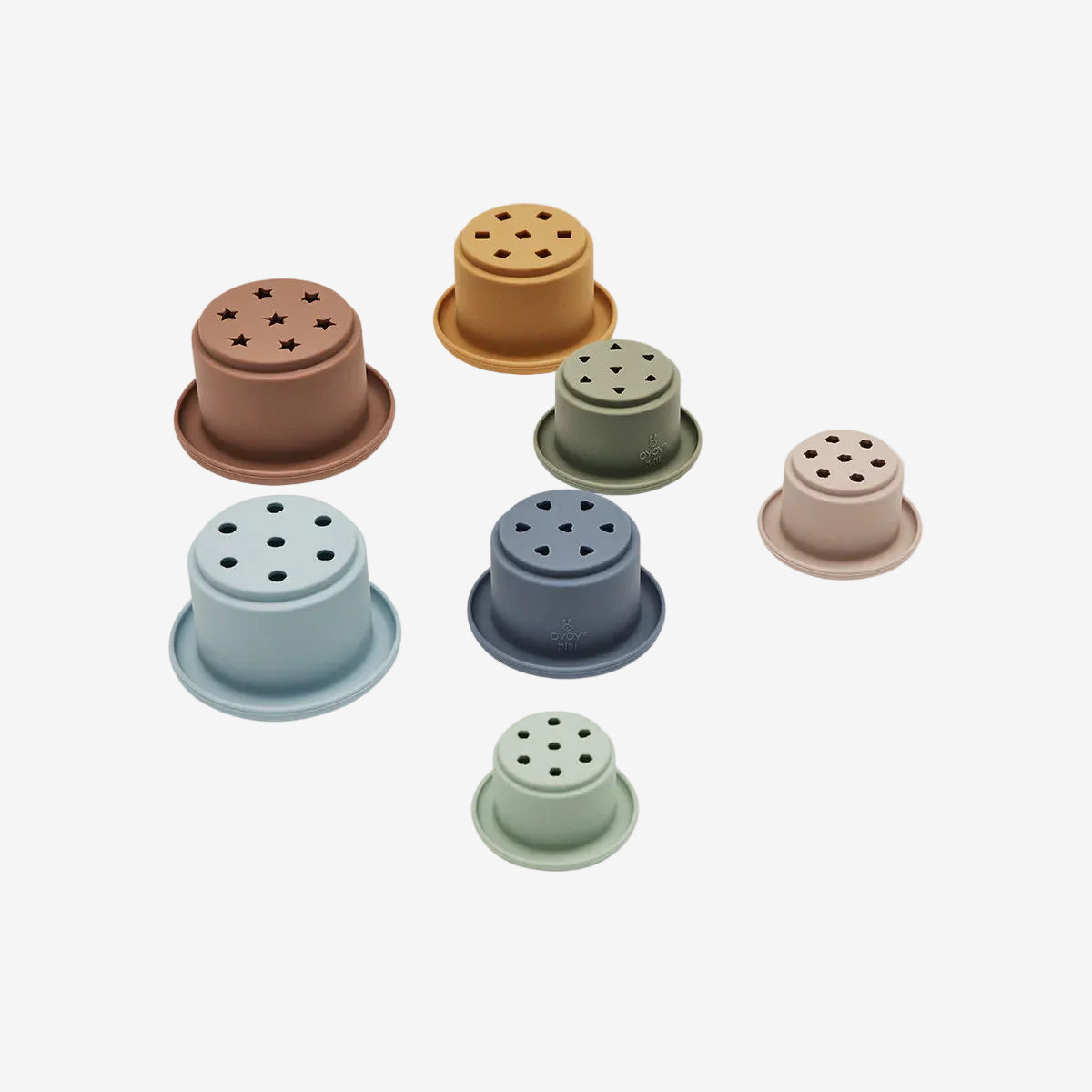 little otja unstacked silicone multicolour stacking cups