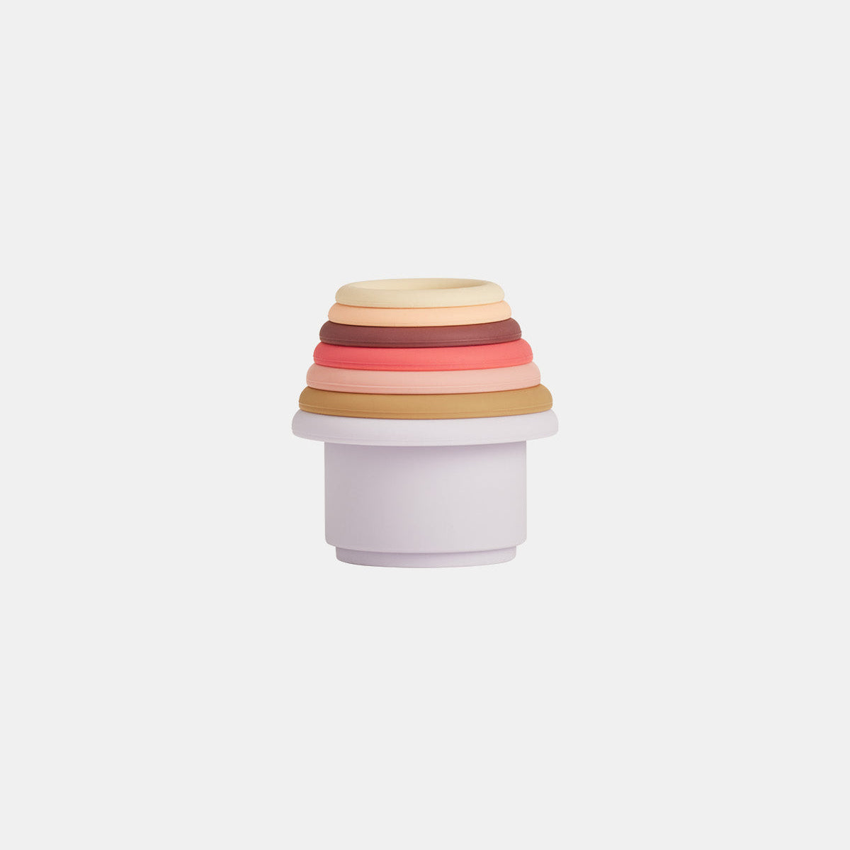 Colorful striped object on a white background