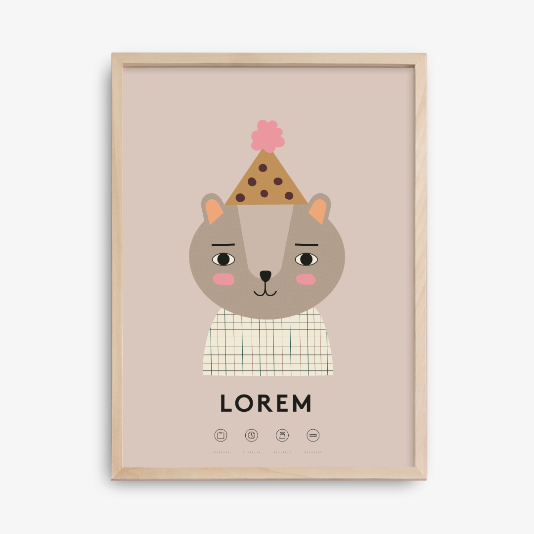 Baby Bear Lorem Poster