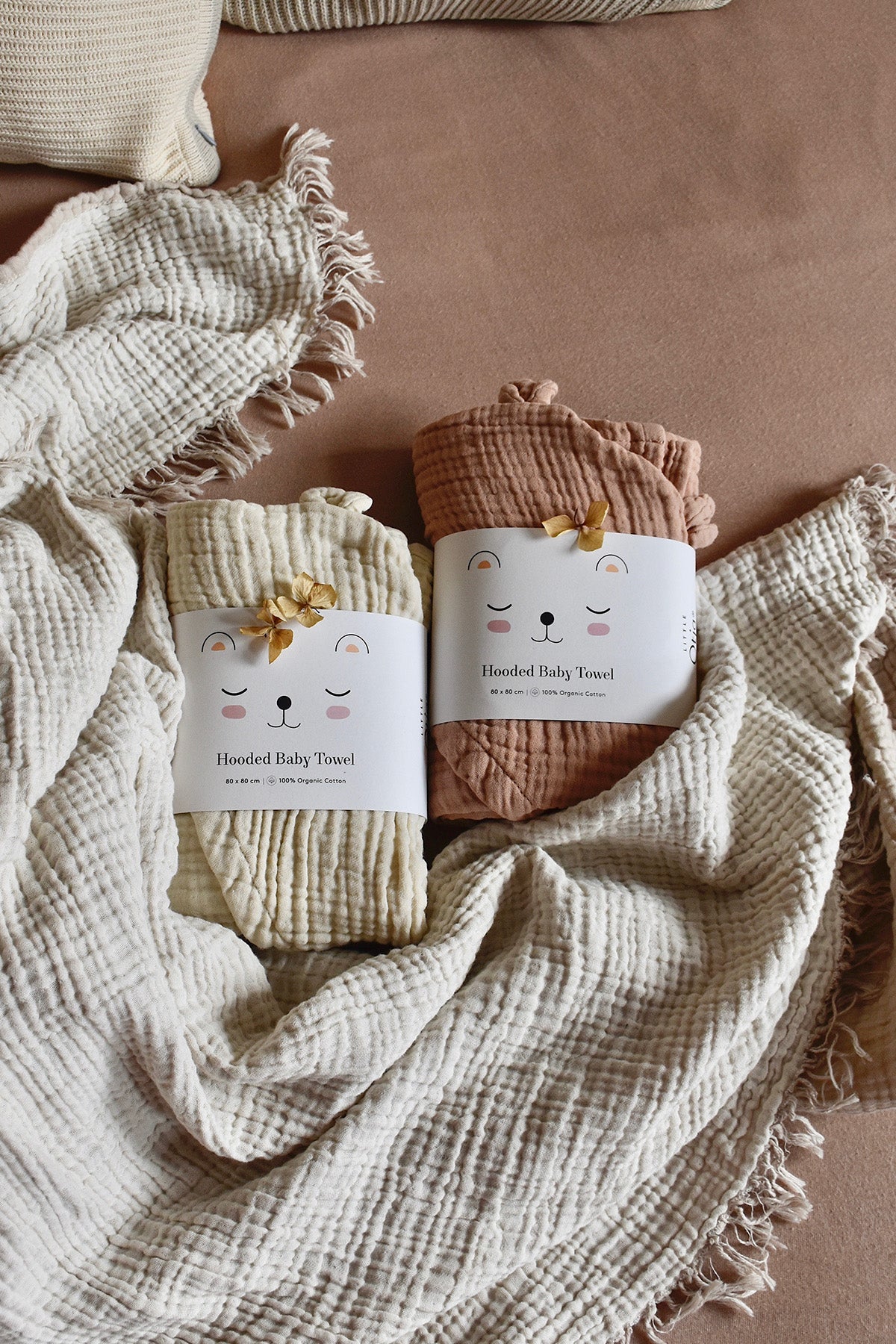 Hooded Baby Towel, Almond