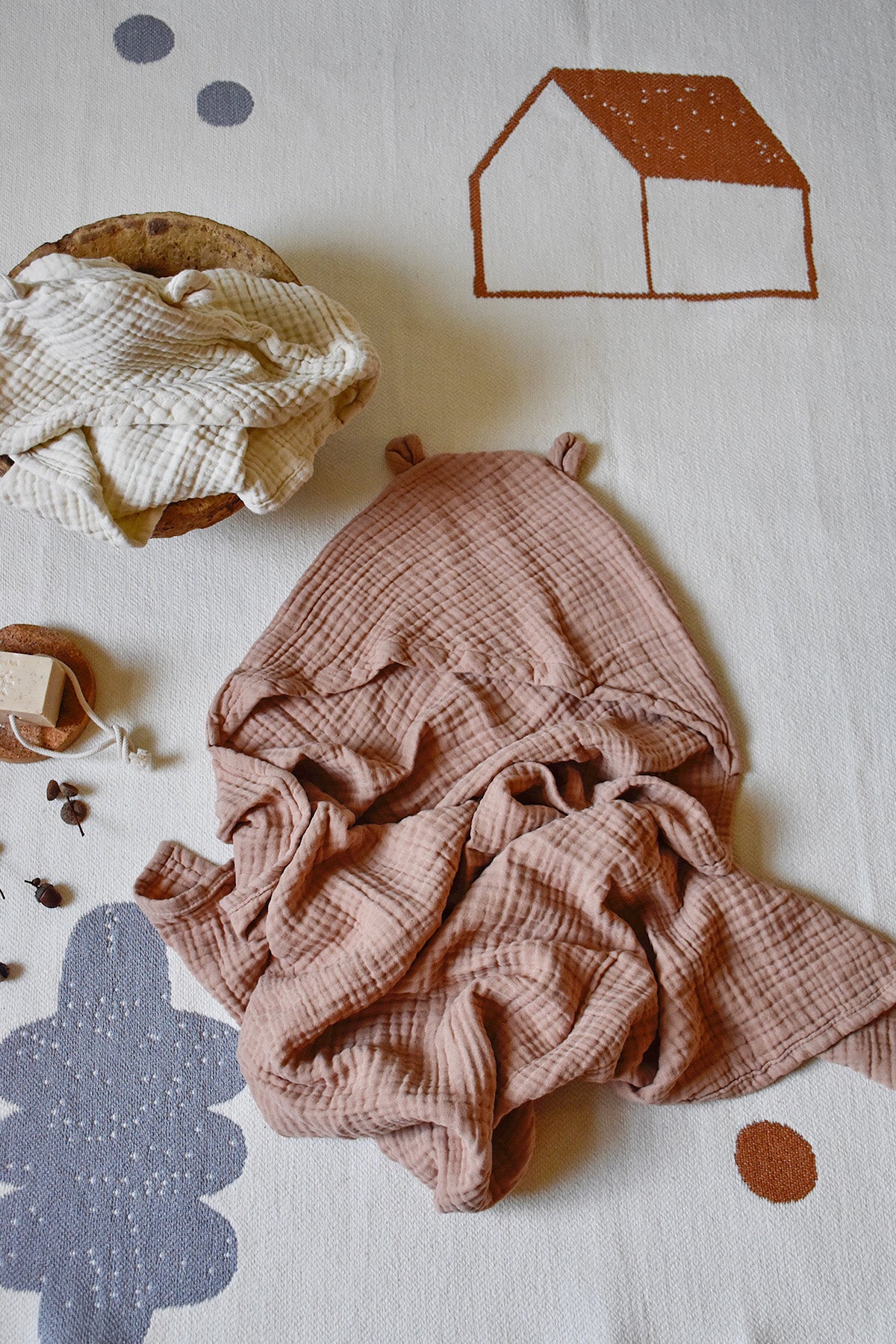 Hooded Baby Towel, Almond