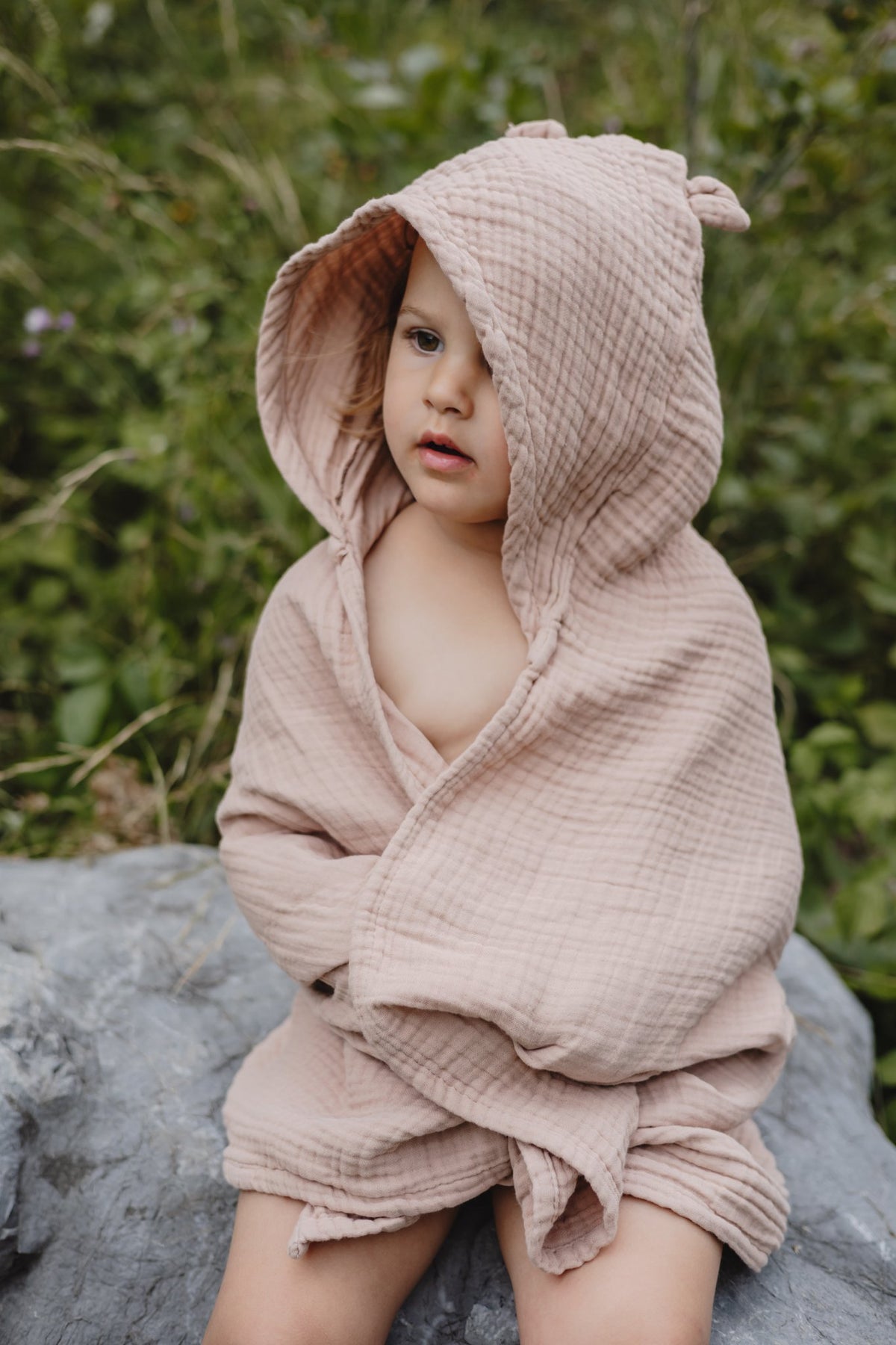 Hooded Baby Towel, Almond